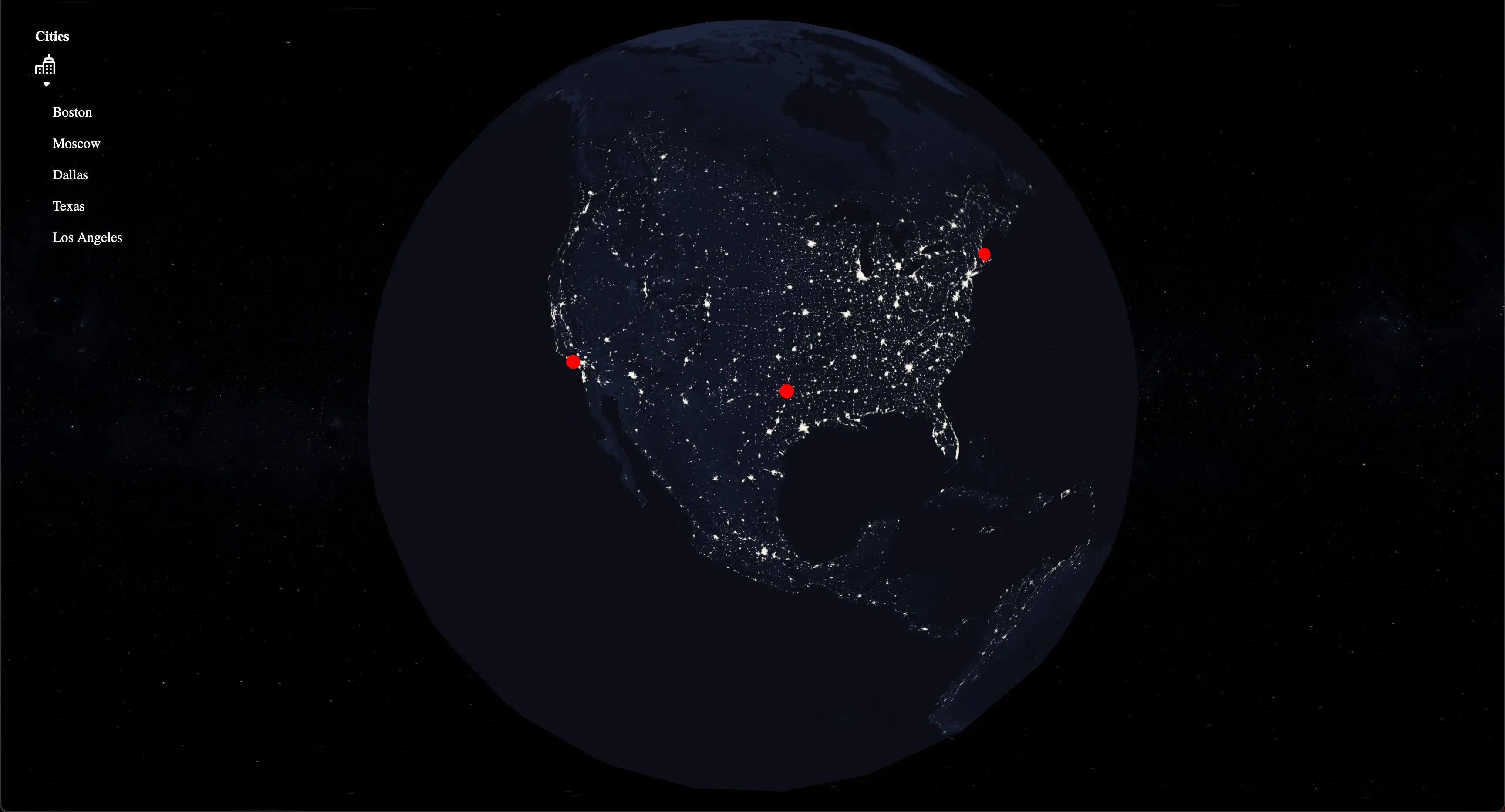 Picture of a website with 3d earth made with 